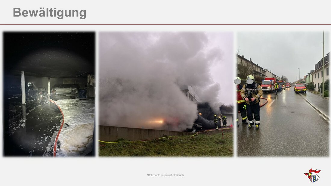 Impressionen vom Einsatz bei einem Tiefgaragenbrand in Aesch (CH) © Feuerwehr Klus