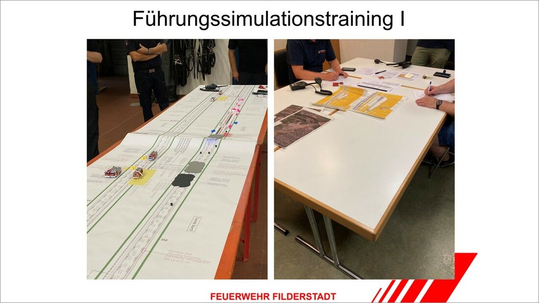 Einblick in das Simulationstraining für Führungskräfte © Feuerwehr Filderstadt
