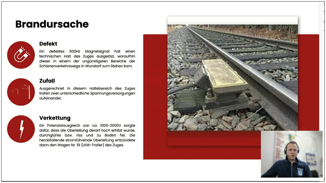 Depiction of the cause of the fire in the freight train fire in Wunstorf