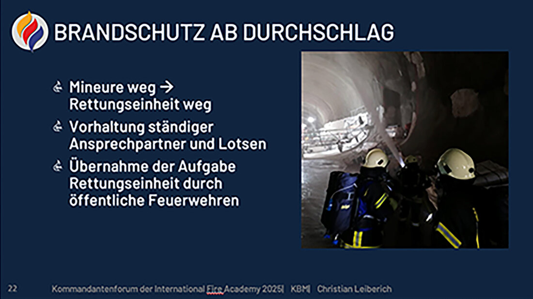 Aufgaben des Brandschutzes ab Durchschlag eines Tunnels