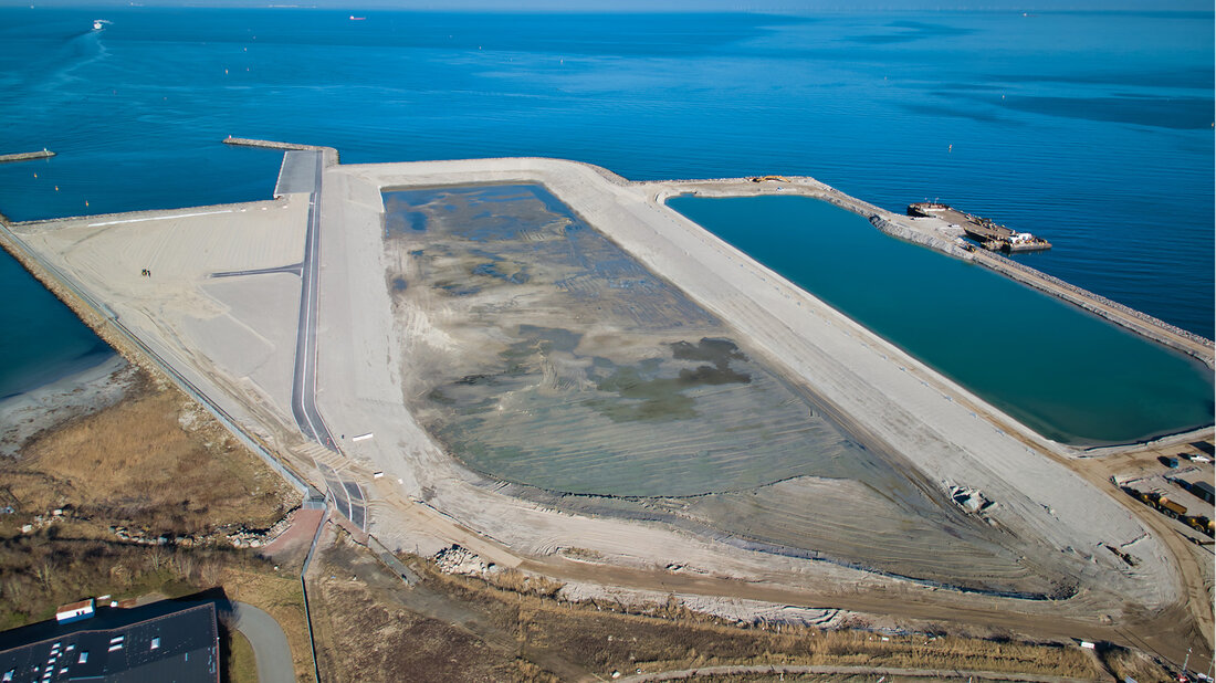 Construction site for the German portal of the Fehmarnbelt Tunnel