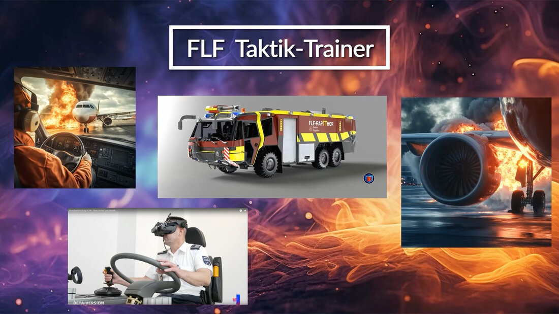 VR exterior attack Illustration of the tactics trainer for airport firefighting vehicles