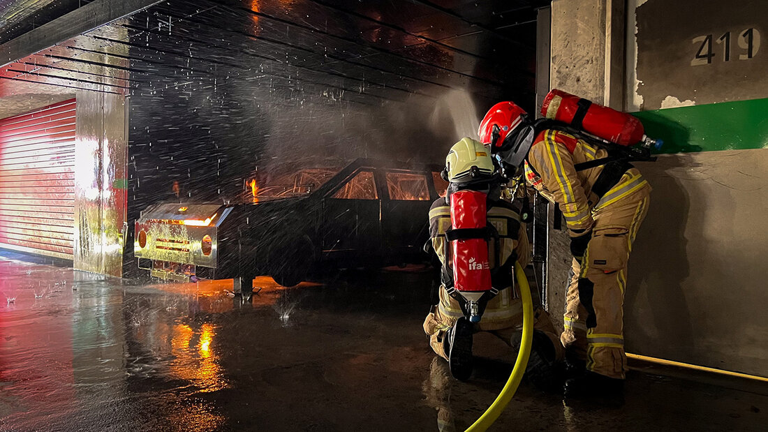 Attaque d’extinction dans un parking souterrain