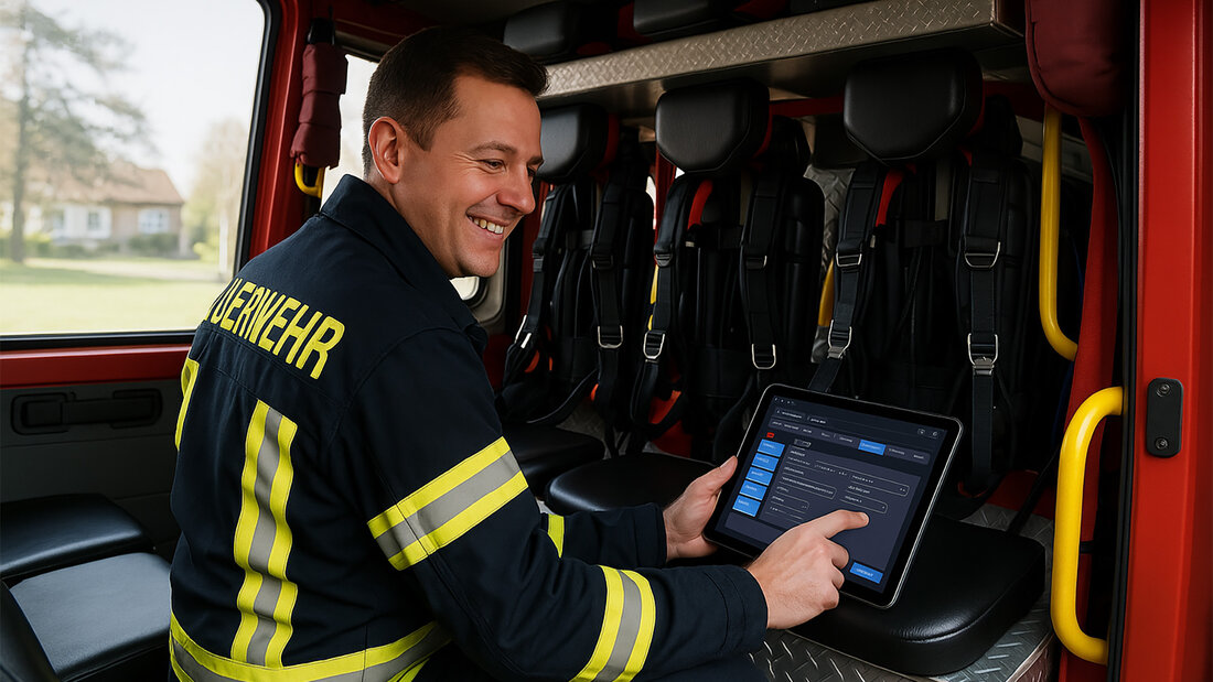 Atemschutzüberwachung per App Atemschutzüberwachung per App an einem Tablet