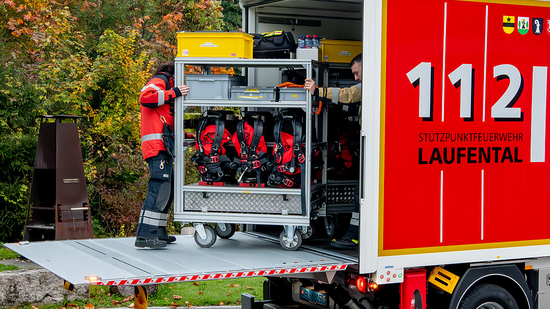 Modulwagen Modulwagen mit der Ausrüstung für Tunneleinsätze