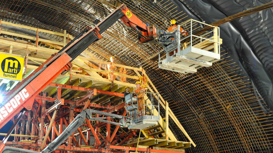 Vue d’un chantier de tunnel