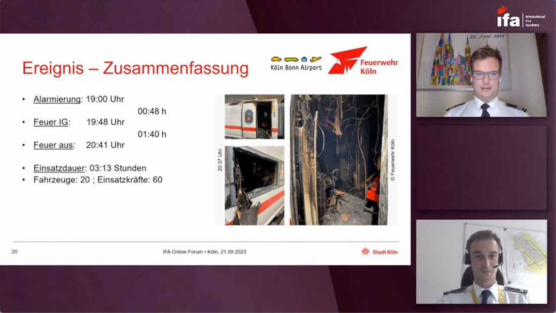 Übersicht mit den Eckdaten des ICE-Brandes im Flughafenbahnhof Köln/Bonn