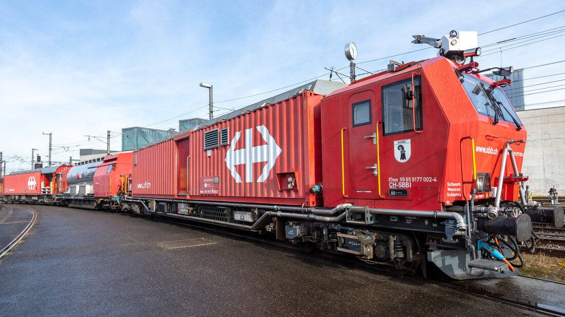 Ein Lösch- und Rettungszug der Schweizerischen Bundesbahnen AG