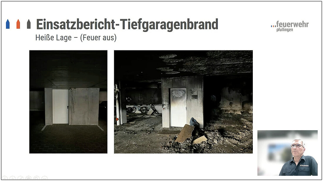 TG-Brand Pfullingen5 Zwei Brandschutztüren in der Tiefgarage, die der Hitze und dem Rauch standhielten