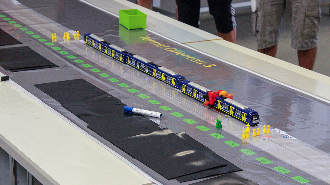 Planspielübung mit einem Zug