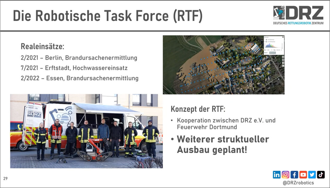 Task Force «Robotique» destinée aux interventions des sapeurs-pompiers
