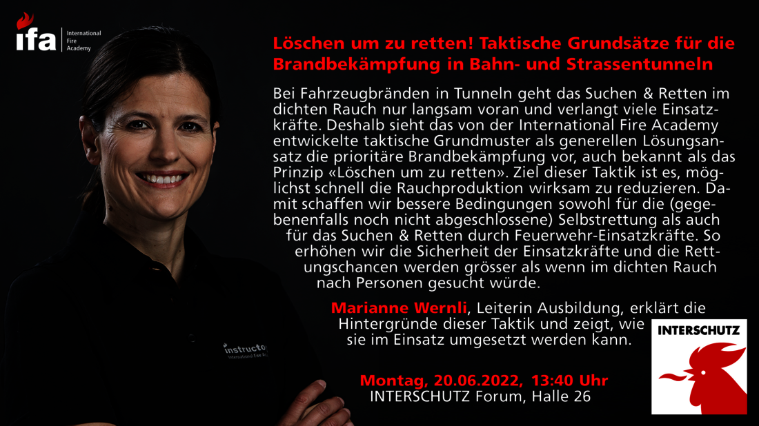 Marianne Wernli, responsable de la formation, à Interschutz 2022