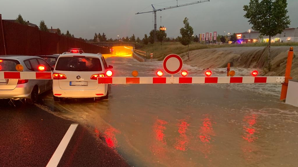 Wassereinbruch im Dußlinger Tunnel nach Starkregen